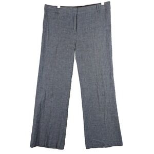 BCBG Max Azria‎ Linen Blend Camilla Wide Leg Pants Work Stretch Gray Women's 10